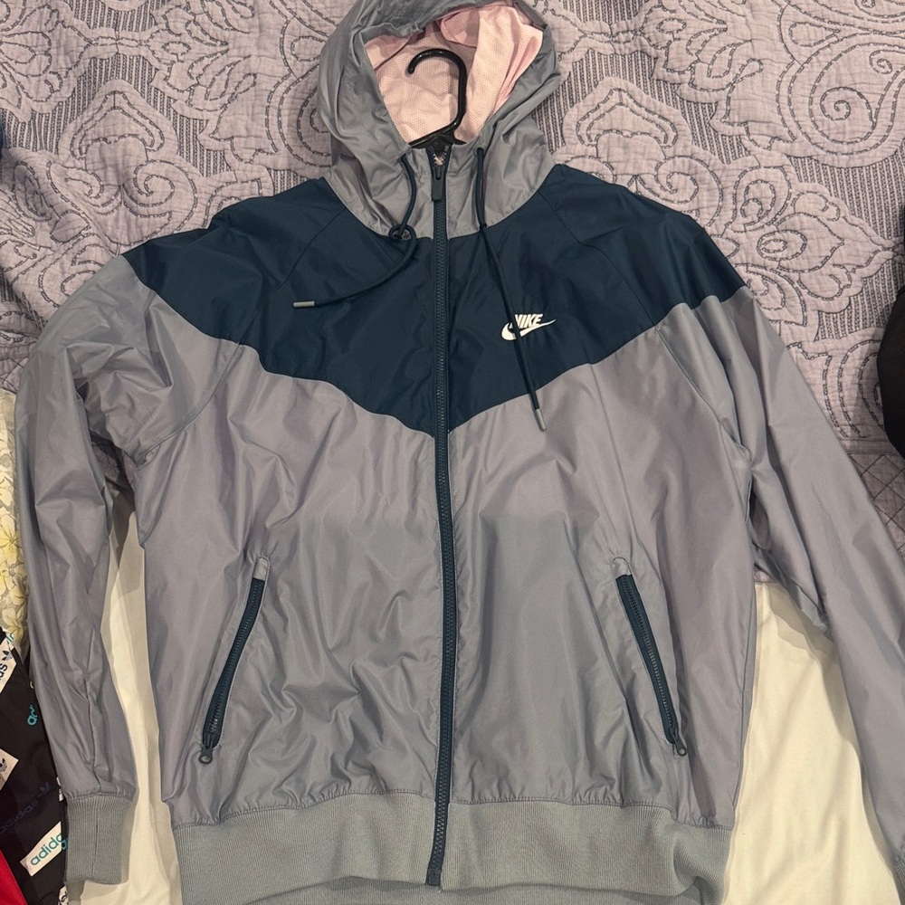 Nike Navy and Light Gray Hooded Jacket